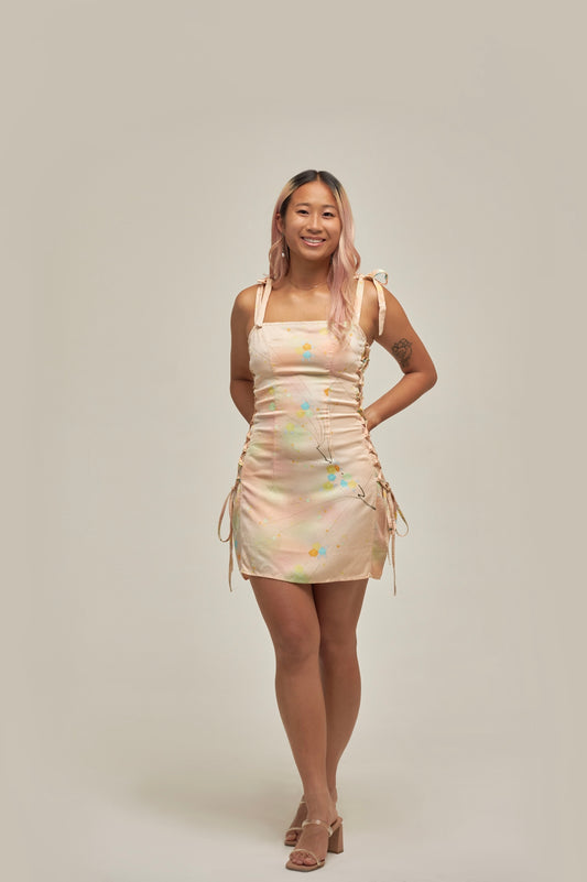 Silk Tie Mini Dress